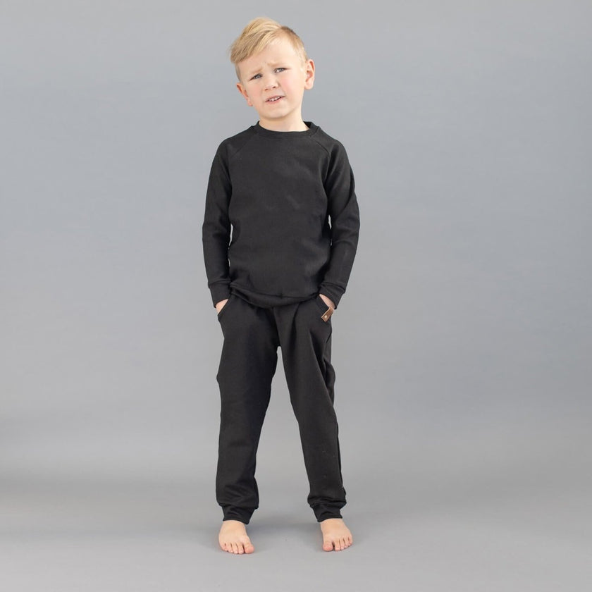Fleece Knit | Bamboo - Black - Fabric + Flow Textile Co.