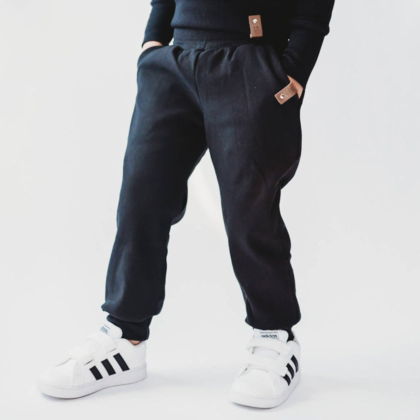 Fleece Knit | Bamboo - Black - Fabric + Flow Textile Co.