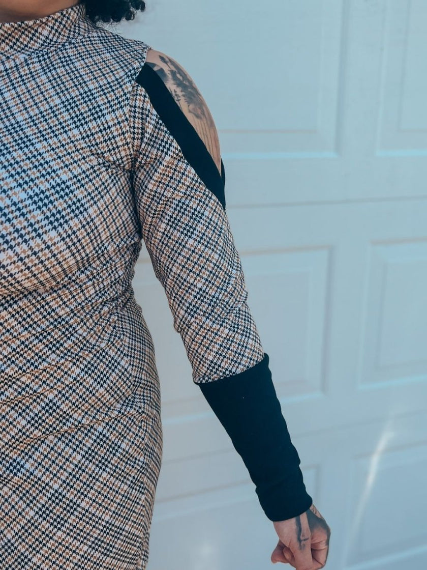 French Terry | Houndstooth | Remnant 1m Piece - Fabric + Flow Textile Co.