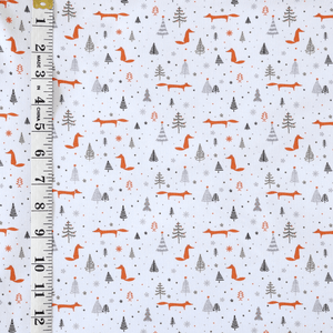 French Terry Print | Chilly Fox | Remnant - 0.5m Piece - Fabric + Flow Textile Co.