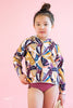 French Terry Print | Colour Block Floral R3F2 - Fabric + Flow Textile Co.