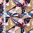 French Terry Print | Colour Block Floral R3F2 - Fabric + Flow Textile Co.