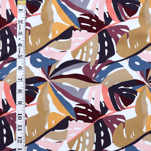 French Terry Print | Colour Block Floral R3F2 - Fabric + Flow Textile Co.