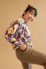 French Terry Print | Colour Block Floral R3F2 - Fabric + Flow Textile Co.