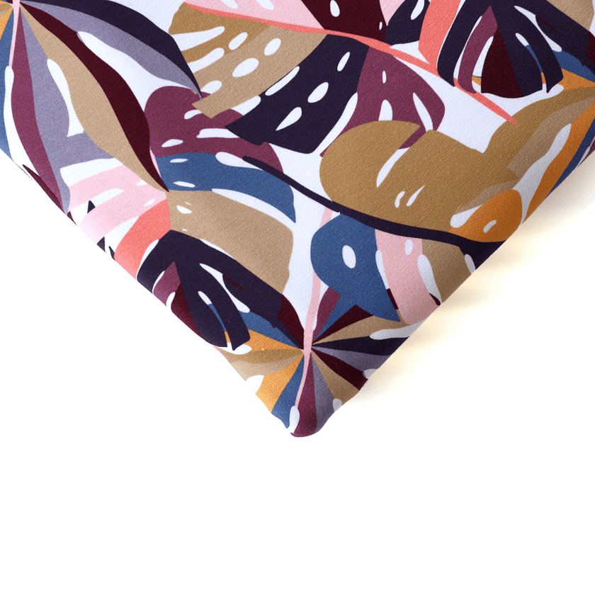 French Terry Print | Colour Block Floral R3F2 - Fabric + Flow Textile Co.