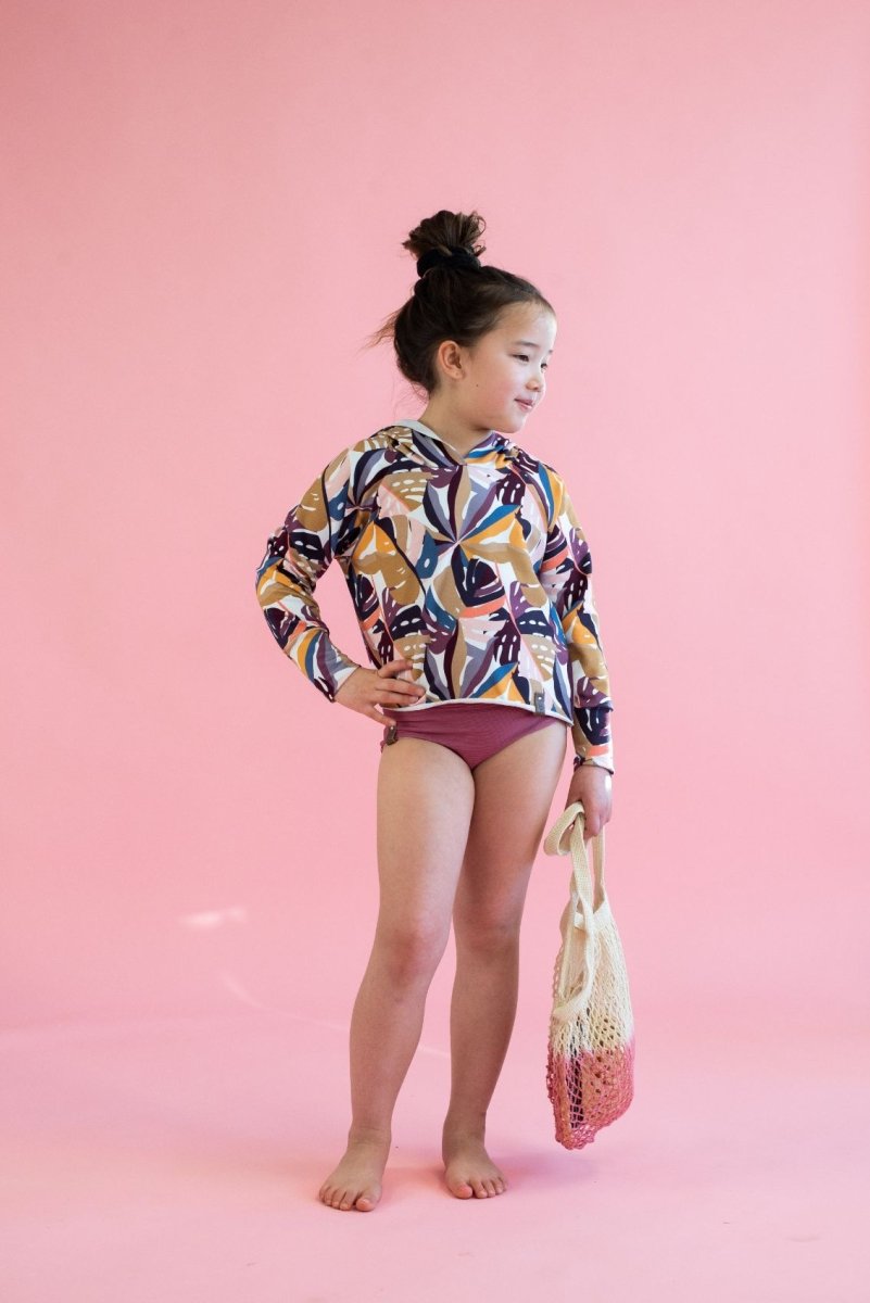 French Terry Print | Colour Block Floral R3F2 - Fabric + Flow Textile Co.