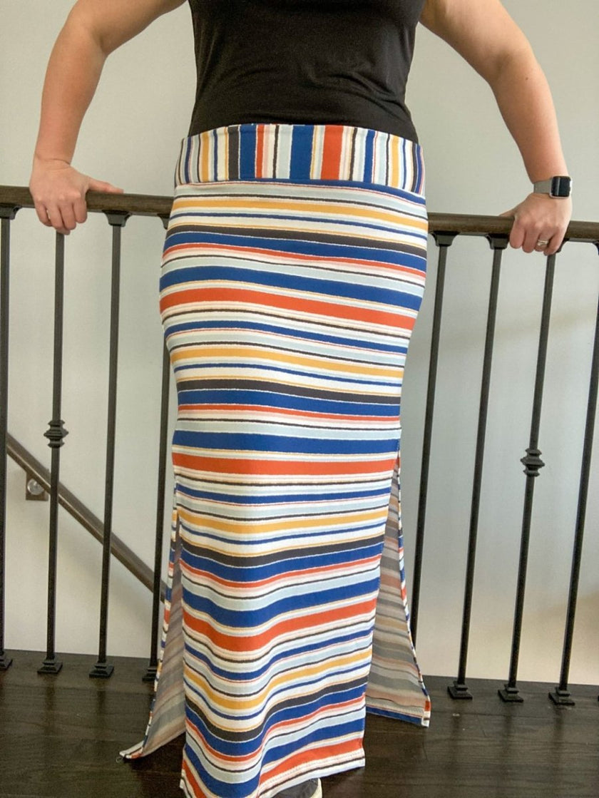 French Terry Print | Santorini Stripe R3G3 - Fabric + Flow Textile Co.