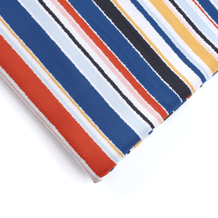 French Terry Print | Santorini Stripe R3G3 - Fabric + Flow Textile Co.
