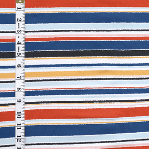 French Terry Print | Santorini Stripe R3G3 - Fabric + Flow Textile Co.