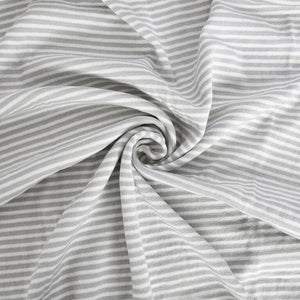 Jersey Knit Print | Bamboo 4mm Stripes - Grey + White - Fabric + Flow Textile Co.