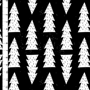 Jersey Knit Print | Monochrome Trees - Fabric + Flow Textile Co.