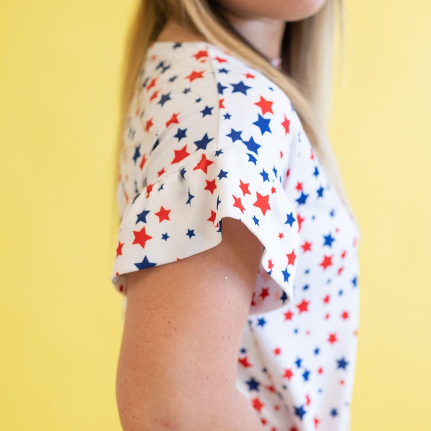 Jersey Knit Print | Patriotic Stars - Fabric + Flow Textile Co.