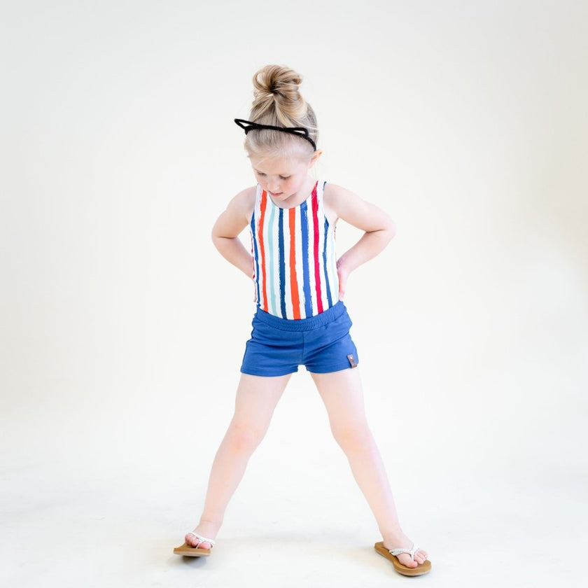 Jersey Knit Print | Summer Stripe - Fabric + Flow Textile Co.