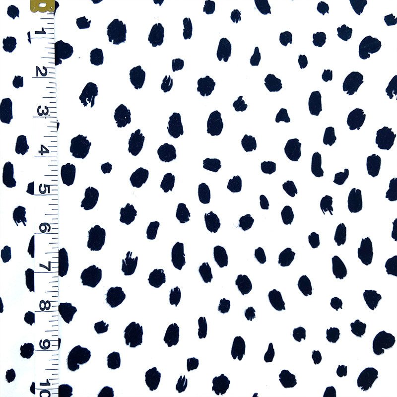 Jersey Knit Print | White Leopard Spots - Fabric + Flow Textile Co.