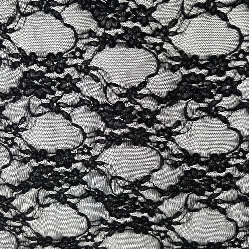 Lace Stretch | Black - Fabric + Flow Textile Co.