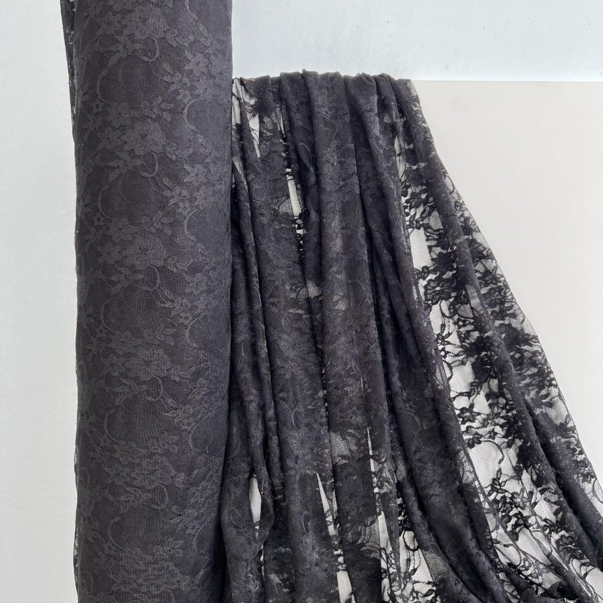 Lace Stretch | Black - Fabric + Flow Textile Co.