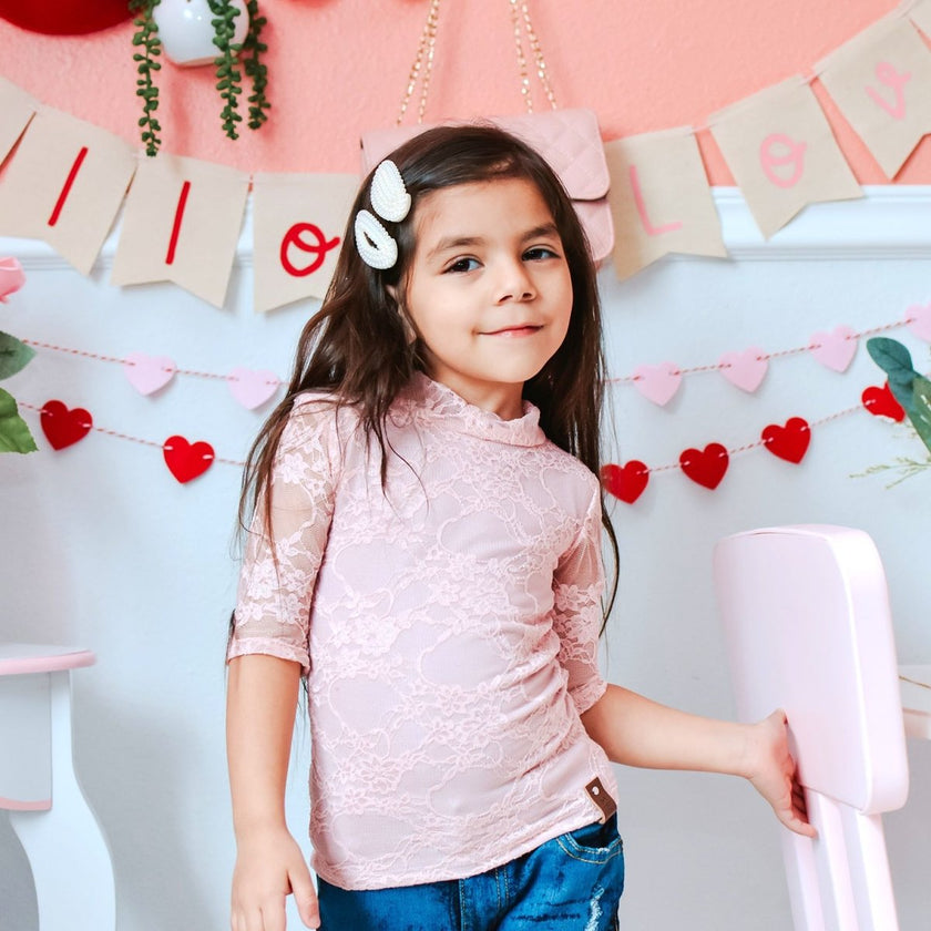 Lace Stretch | Pink - Fabric + Flow Textile Co.