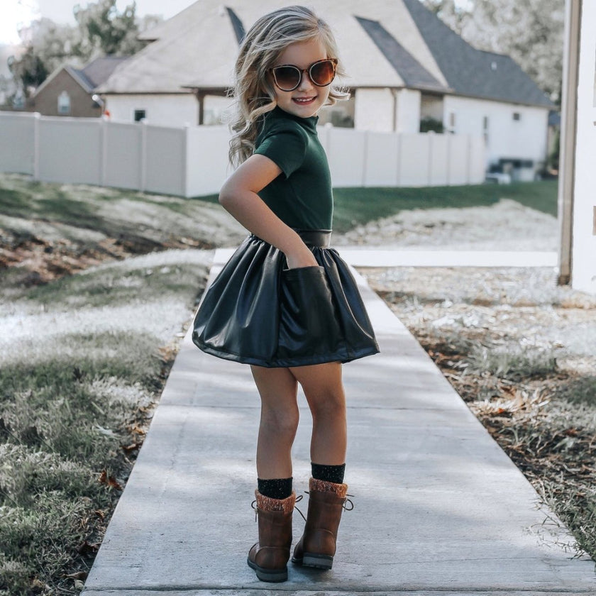 Leather Faux Stretch | Black - Fabric + Flow Textile Co.