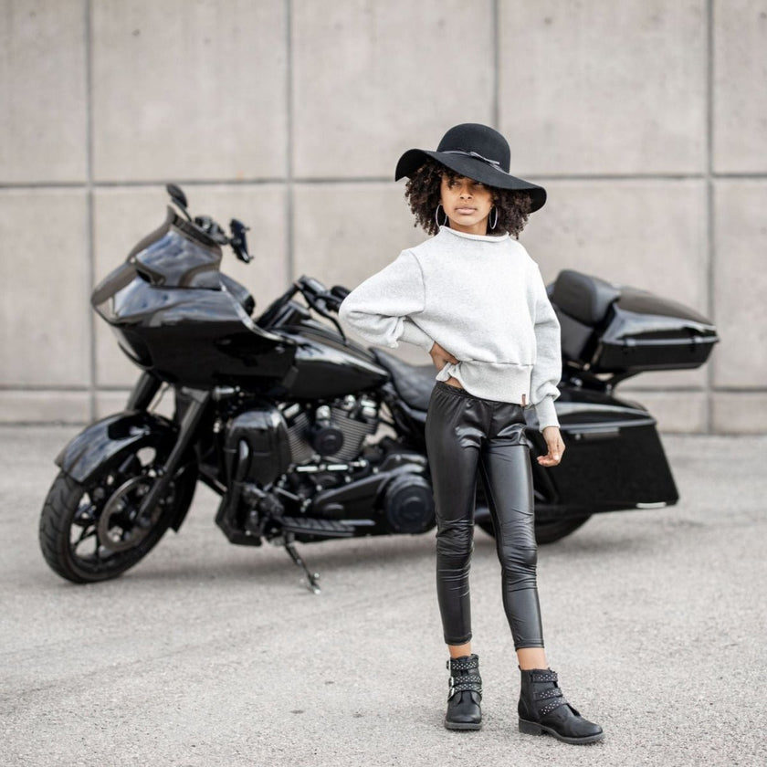 Leather Faux Stretch | Black - Fabric + Flow Textile Co.