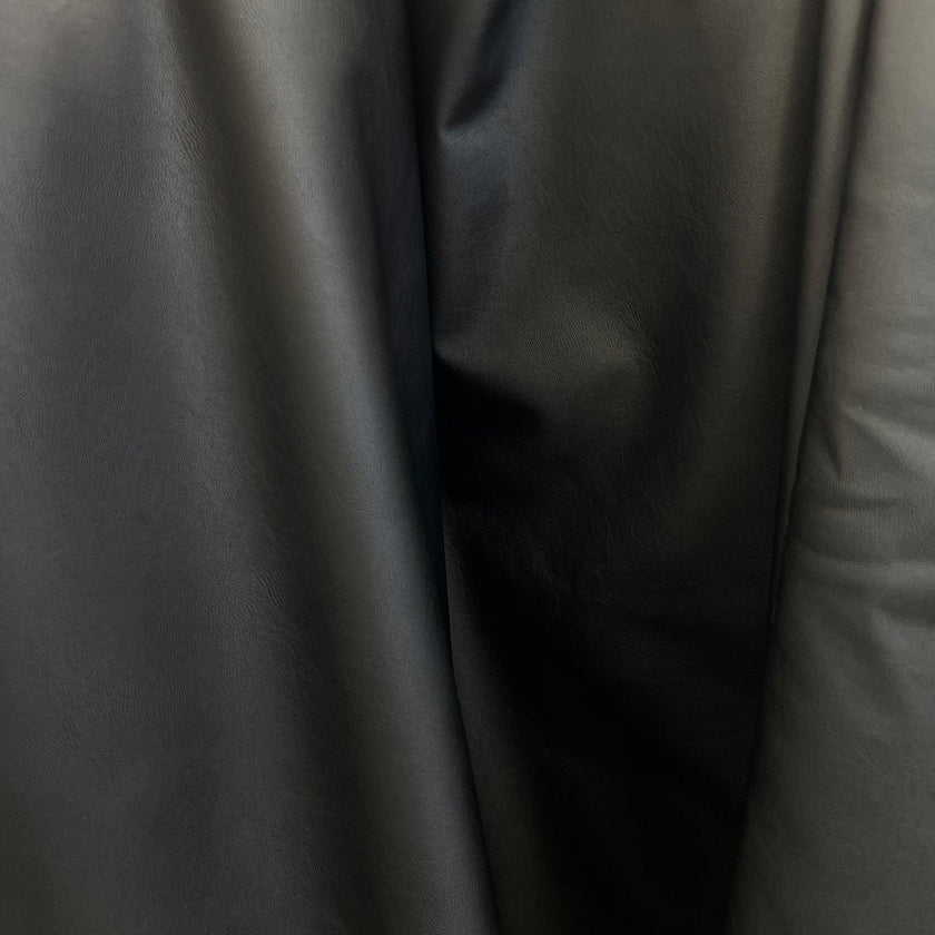 Leather Faux Stretch | Black - Fabric + Flow Textile Co.
