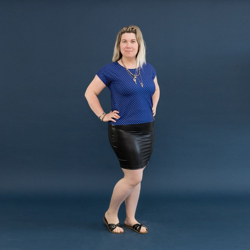 Leather Faux Stretch | Black - Fabric + Flow Textile Co.