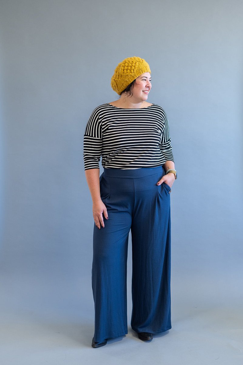 Luxe Ponte Stripe | Black + White Stripe - Fabric + Flow Textile Co.