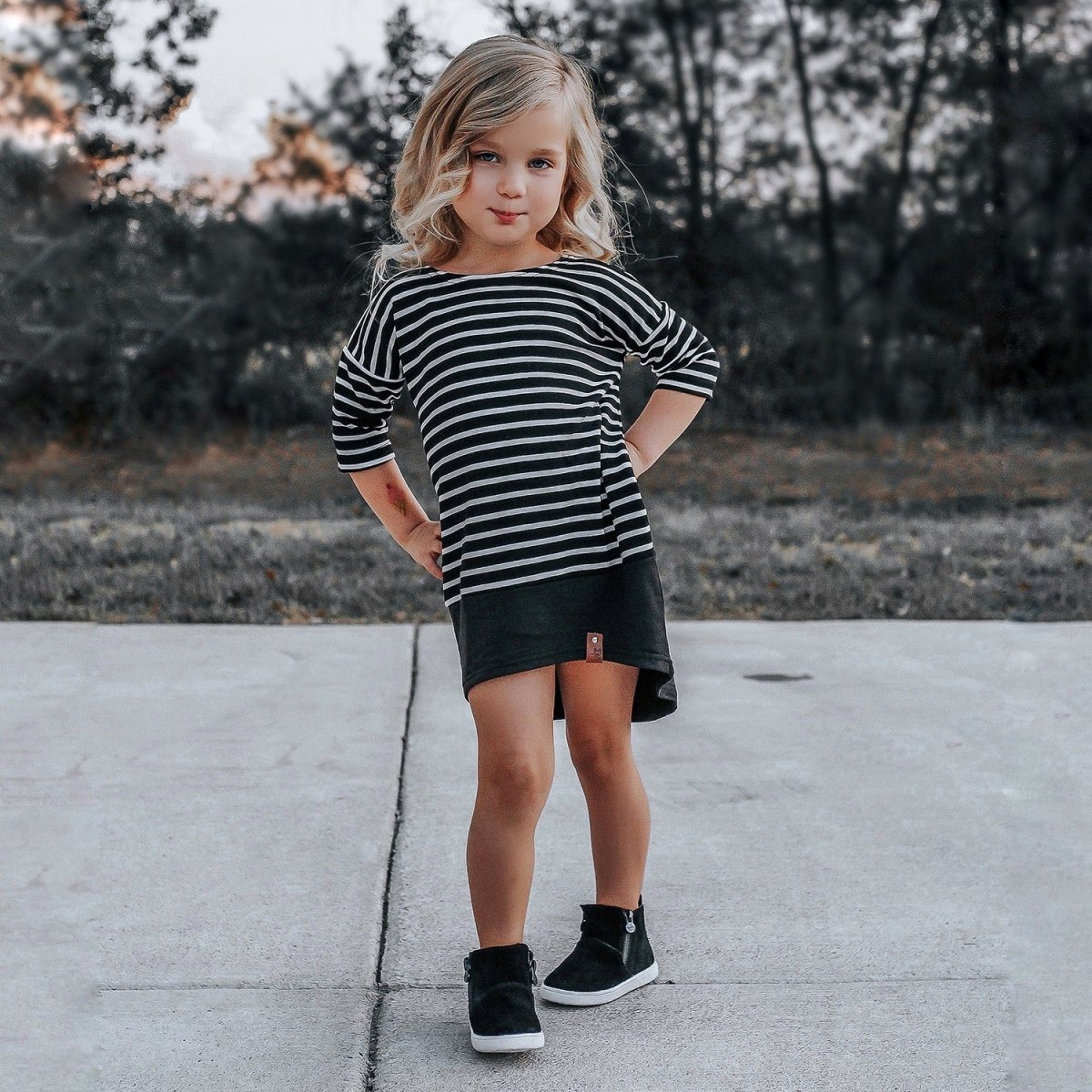 Luxe Ponte Stripe | Black + White Stripe - Fabric + Flow Textile Co.