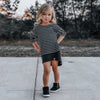 Luxe Ponte Stripe | Black + White Stripe - Fabric + Flow Textile Co.