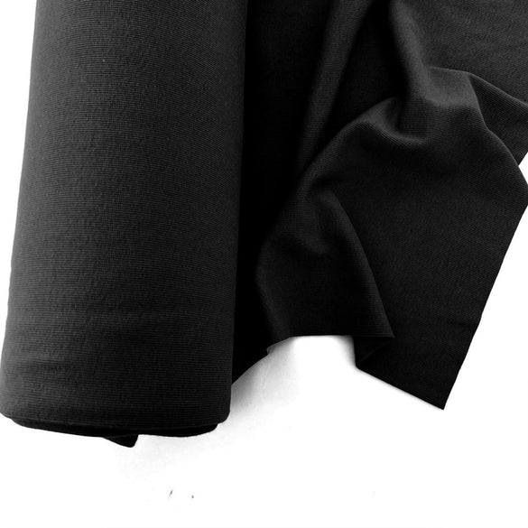 Ribbing Tubular | Bamboo - Black - Fabric + Flow Textile Co.