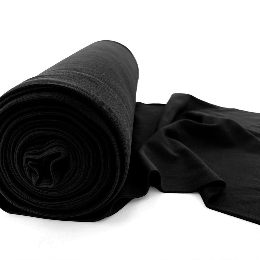 Ribbing Tubular | Bamboo - Black - Fabric + Flow Textile Co.