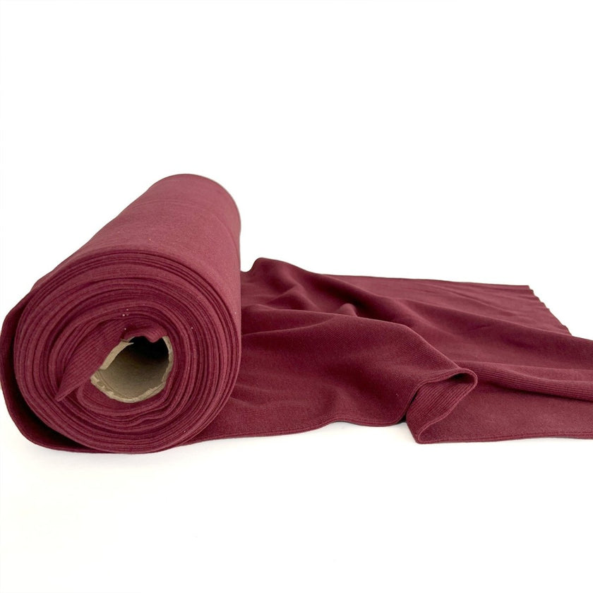 Ribbing Tubular | Bamboo - Burgundy - Fabric + Flow Textile Co.