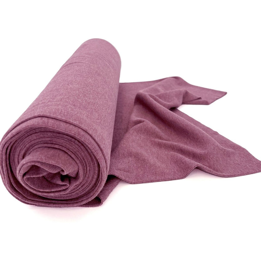 Ribbing Tubular | Bamboo - Heather Mauve - Fabric + Flow Textile Co.
