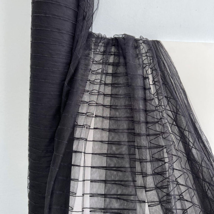 Sheer | Black Stripes - Fabric + Flow Textile Co.