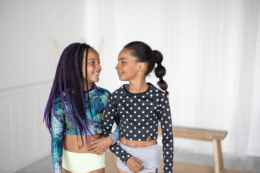 Swim Basic Dots | Black Polka Dots - Fabric + Flow Textile Co.