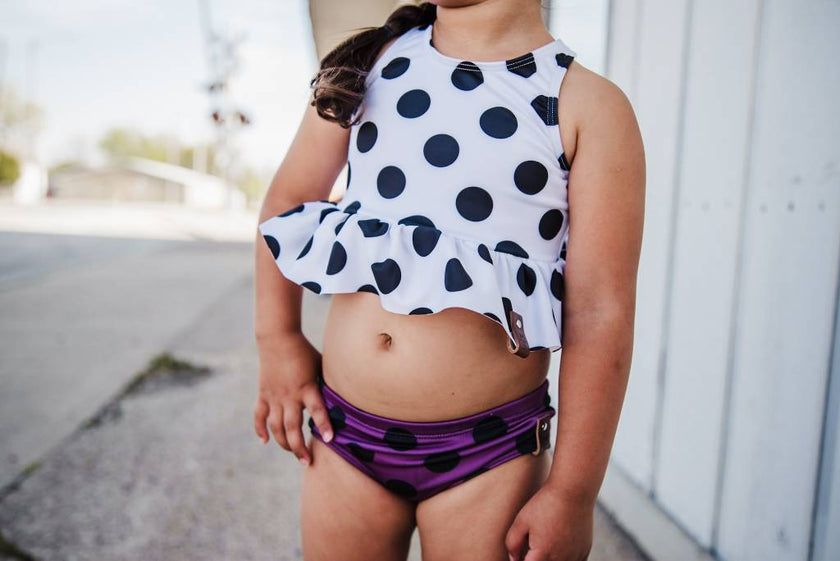 Swim Basic Dots | Blackberry Polka Dots - Fabric + Flow Textile Co.