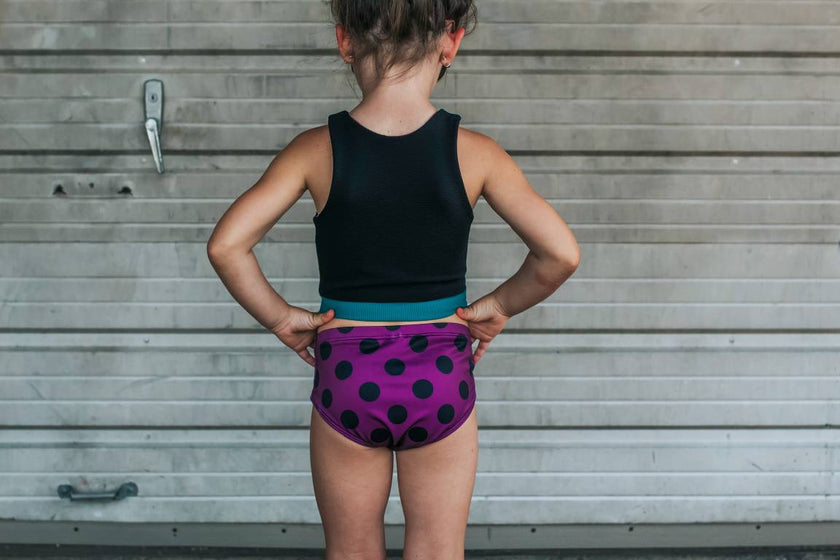 Swim Basic Dots | Blackberry Polka Dots - Fabric + Flow Textile Co.