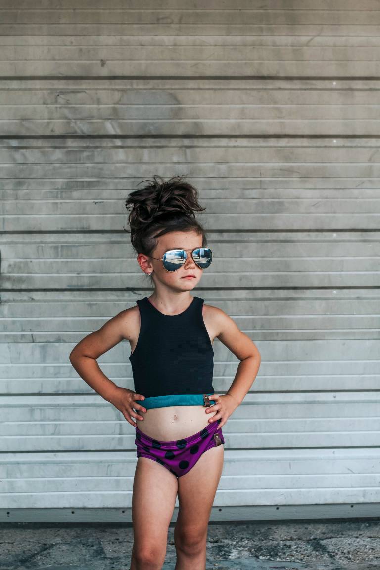 Swim Basic Dots | Blackberry Polka Dots - Fabric + Flow Textile Co.