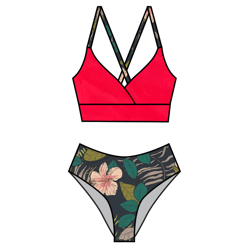 Swim Basic Solid | Electric Coral - Fabric + Flow Textile Co.