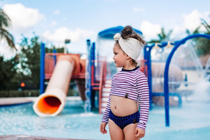 Swim Basic Stripes | Berry Stripe - Fabric + Flow Textile Co.