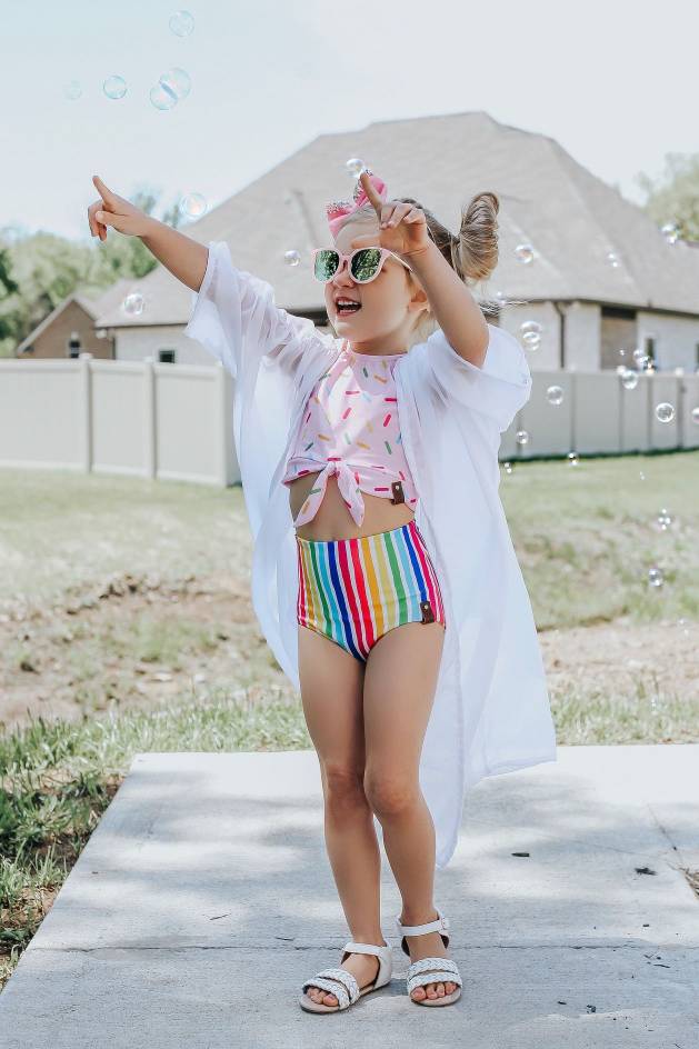 Swim Basic Stripes | Rainbow Stripe - Fabric + Flow Textile Co.