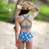 Swim Kit | Electric Palm + Mini Stripe - Fabric + Flow Textile Co.