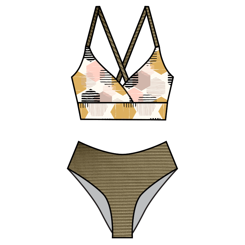 Swim Kit | Honeycomb + Avocado Rib - Fabric + Flow Textile Co.