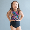 Swim Kit | Rainbow Snake + Inkwell Black Rib - Fabric + Flow Textile Co.
