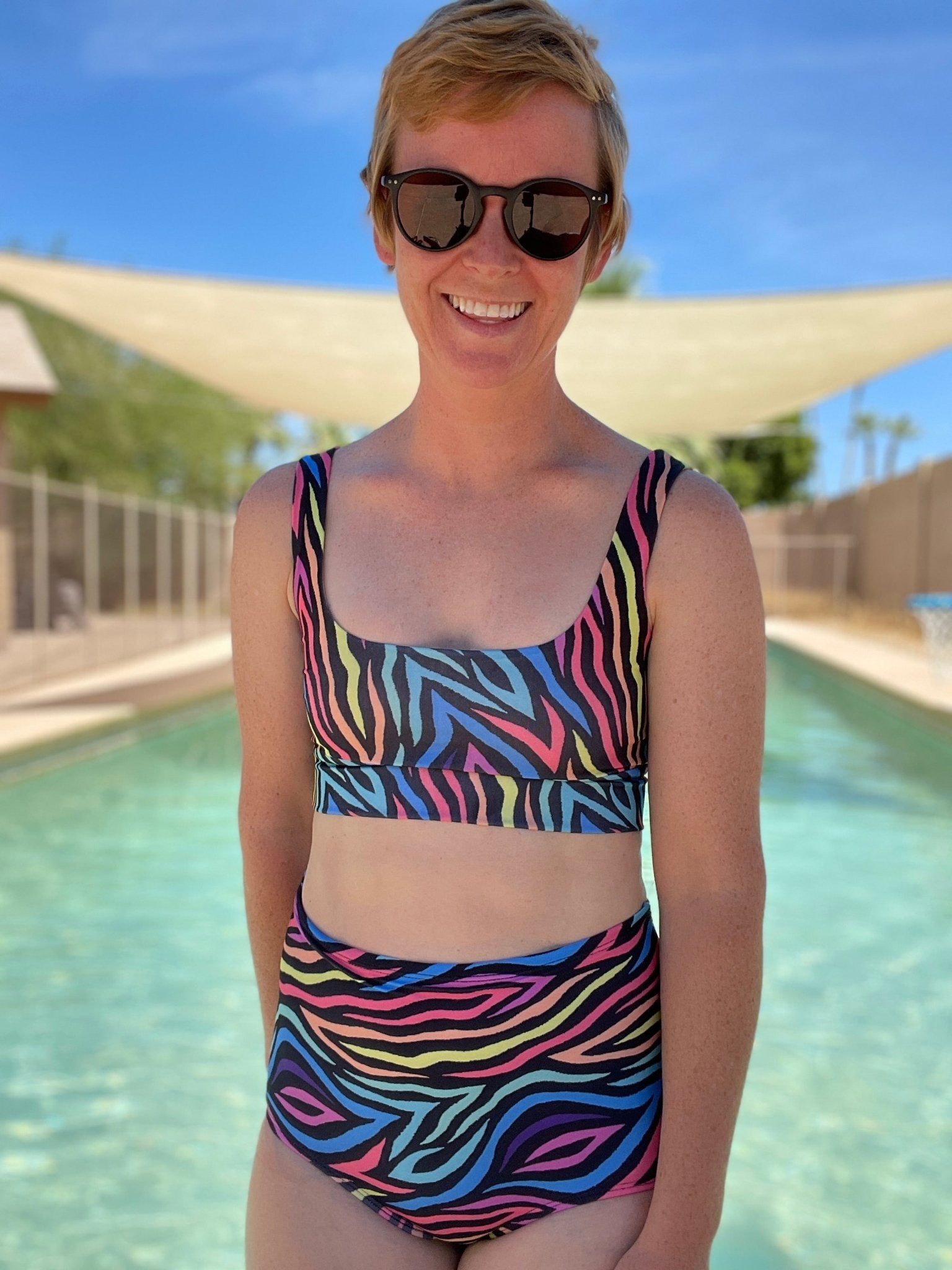 Swim Print | Rainbow Zebra - Fabric + Flow Textile Co.