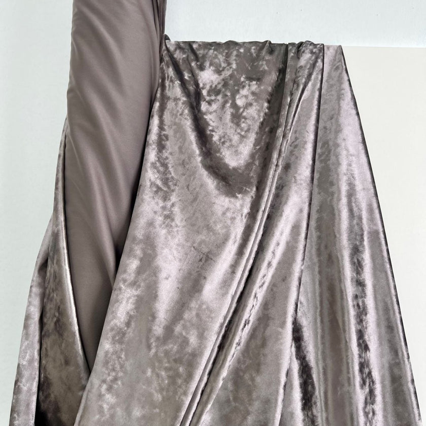 Velvet Crushed | Silver - Fabric + Flow Textile Co.