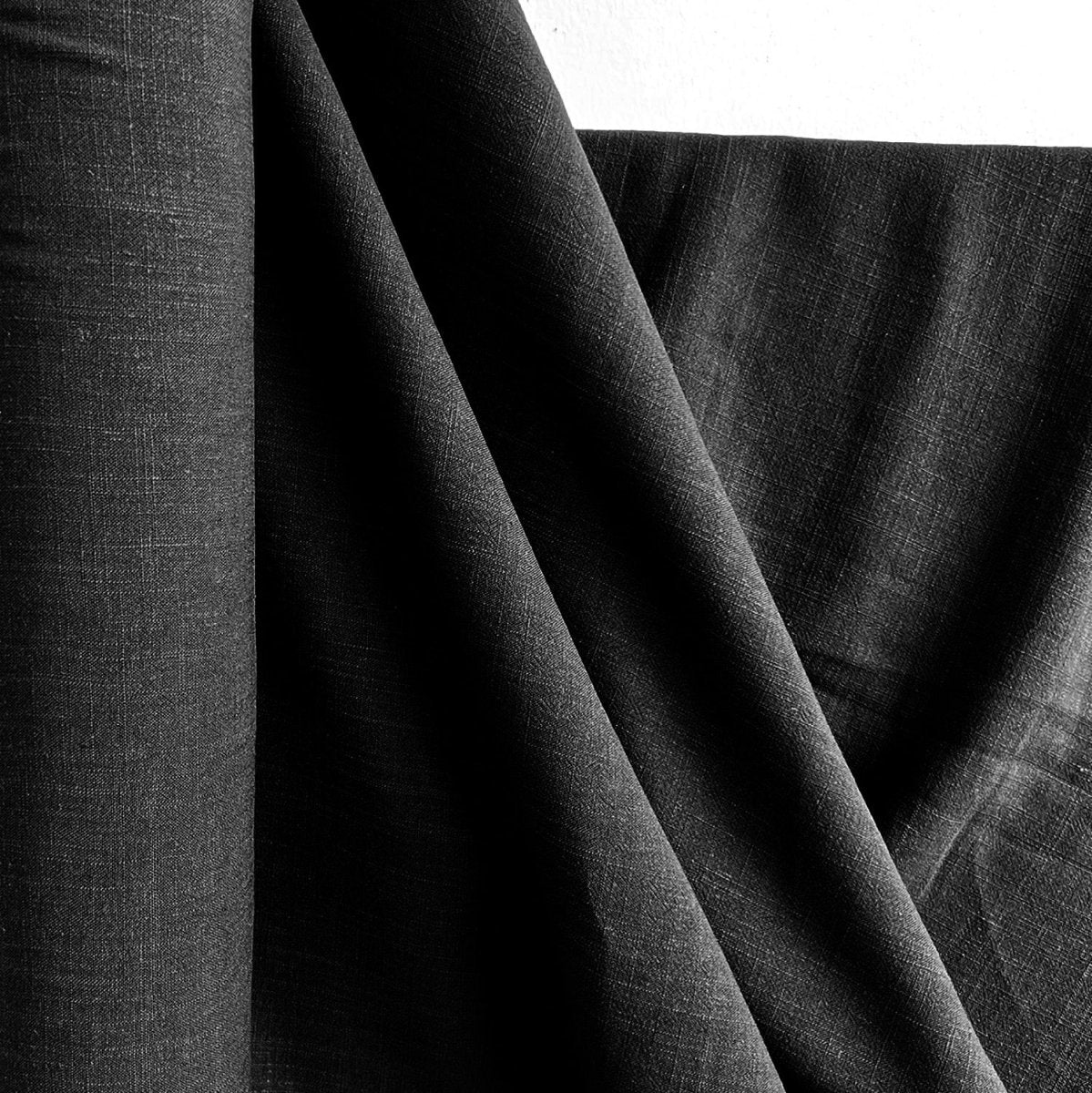 Woven | Viscose + Linen - Black - Fabric + Flow Textile Co.