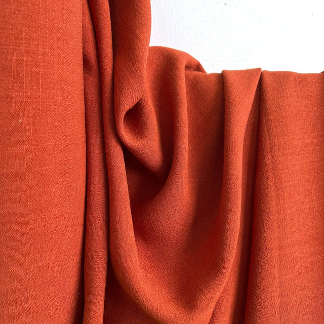 Woven | Viscose + Linen - Rust - Fabric + Flow Textile Co.