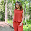 Woven | Viscose + Linen - Rust - Fabric + Flow Textile Co.